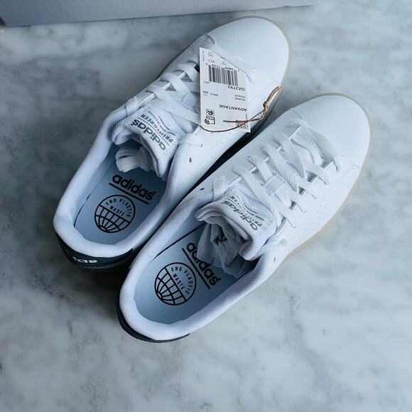 Adidas Advantage Eco Shoes Mens 8 Cloud White Recycle NEW Classic Tennis Fashion - Picture 4 of 9